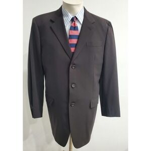 Prada Milano  Men Sport Coat 42R Dark Brown Wool Blend Blazer Three Button